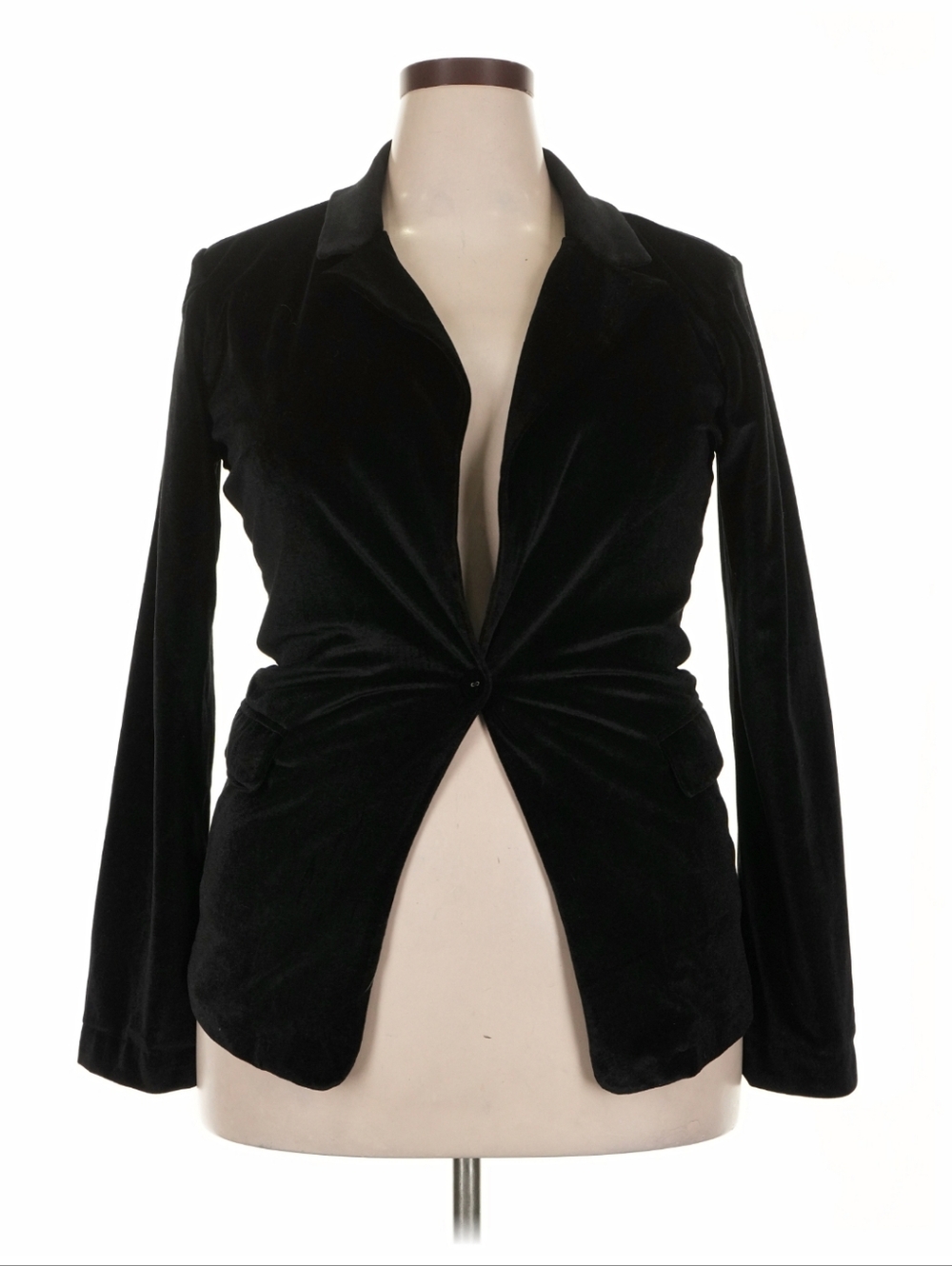 🆕Black Velvet Twist-Front Women's Jacket Sz XXL